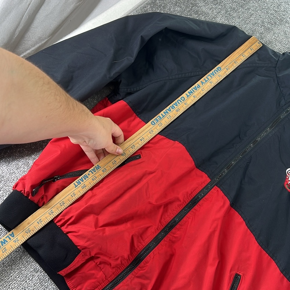 VTG Wearguard Coca Cola Long Sleeve Zip Up Jacket Red Black Mens XL Windbreaker - Picture 3 of 13